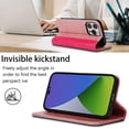 thumbnail image 3 of GHSDFBB étui iPhone 14 pro max avec Porte-Cartes, étui portefeuille iPhone 14 pro max pour Femmes, étui de Téléphone à Rabat en Cuir pour Hommes, étui portefeuille pour Femmes - Or Rose et Rouge Rose, 3 of 6