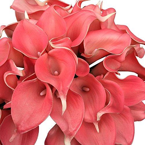Lot of 60Real Touch calla lilies (Coral)