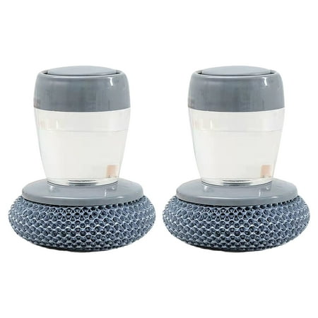 

2Pcs Stain Removal Cleaning Kitchen Brush With Integrated Detergent Dispenser