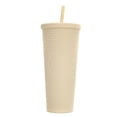 thumbnail image 1 of Vaso de plástico de 710 ml con tapa y pajita, taza de batido de tazas de café helado reutilizable, 1 of 5