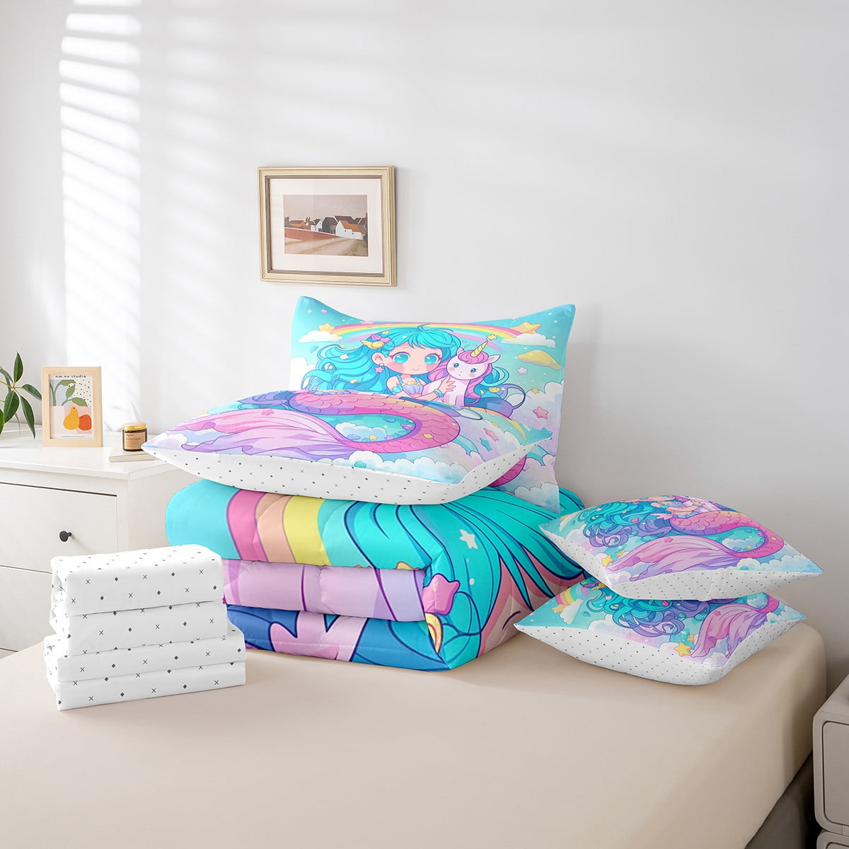 Mermaid unicorn bedding hotsell