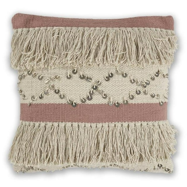 HomeRoots 353339 Oreiller en Coton Ivoire 18 x 18 Po
