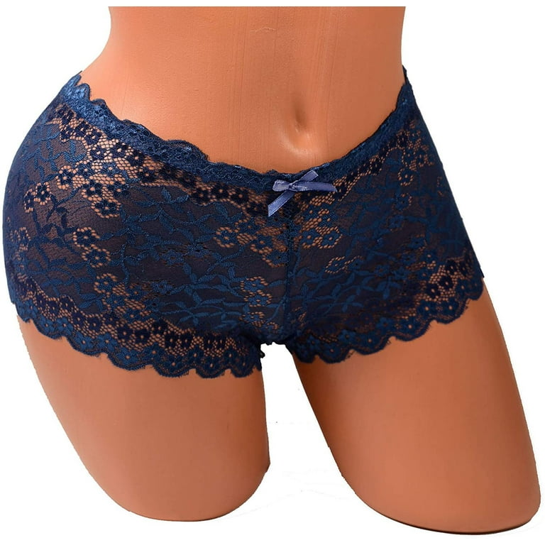 Iheyi 6 Pack of Women's Regular & Plus Size Lace Boyshort Panties