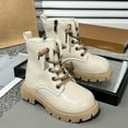 thumbnail image 7 of Quealent Boys Girls Ankle Boots Combat Boots Waterproof Boots with Side Zipper Beige for Size 13.5, 7 of 7