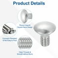 thumbnail image 4 of Uxcell 100Pack 1/4"-20x1/2" Stainless Steel Carriage Bolts Round Head Square Neck, Silver, 4 of 7