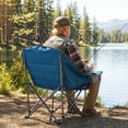 thumbnail image 2 of Costway Oversized Camping Chair, Folding Upholstered Oxford Chair with Side Pockets Blue, 2 of 10