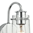 thumbnail image 3 of Kichler Braelyn Vintage Industrial 1 Light Chrome Wall Sconce with Clear Seeded Glass, 3 of 8