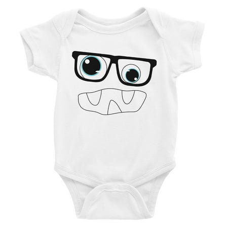 

Monster With Glasses Baby Bodysuit Gift White