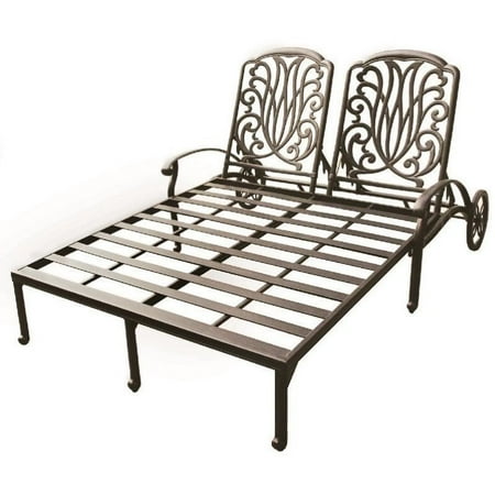 Darlee Elisabeth Double Patio Chaise Lounge in Antique Bronze
