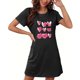 thumbnail image 4 of Camisón corto de talla grande para mujer, camisón de manga corta con estampado de pecho a la moda, camisón para mujer, 4 of 5