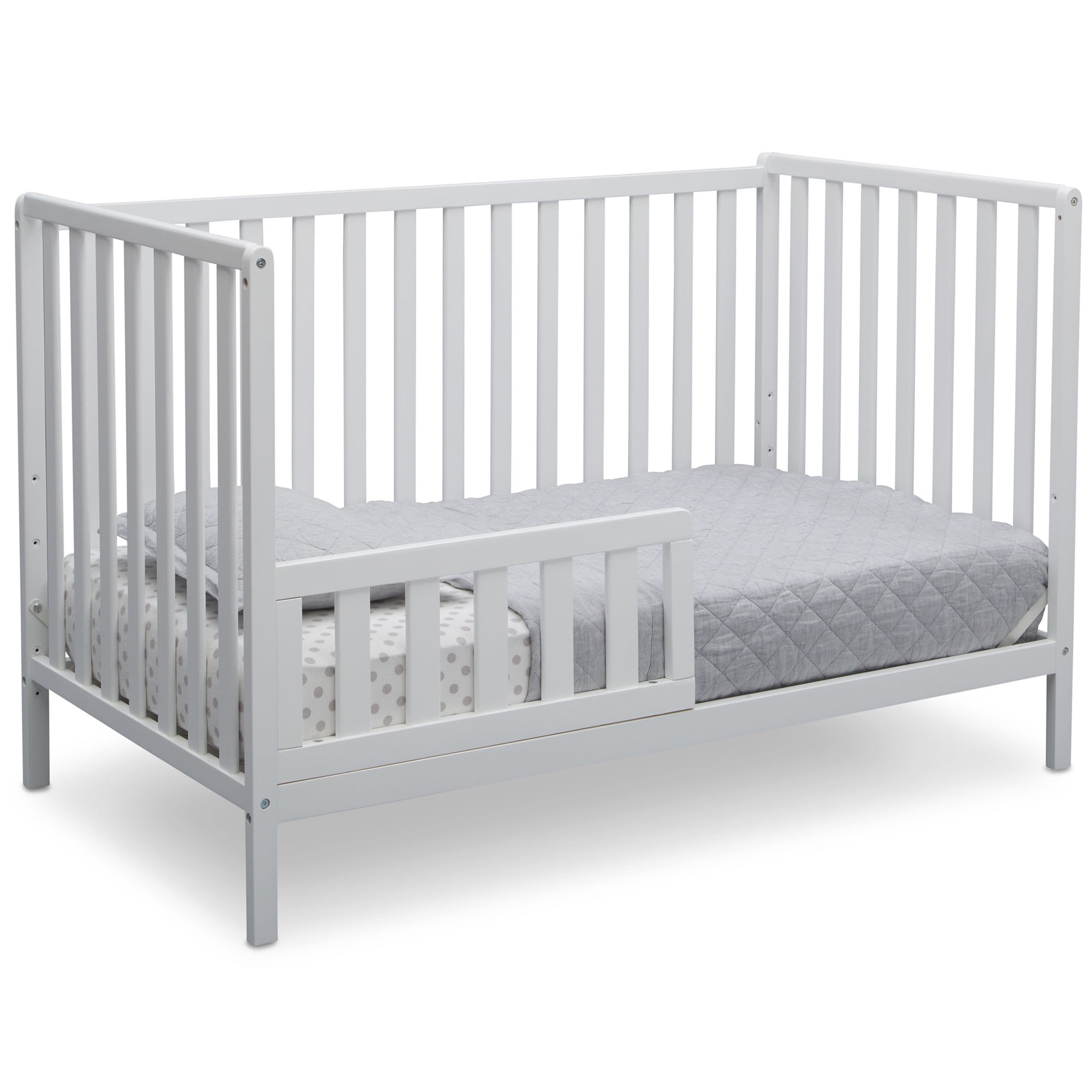Delta Children Heartland 4-in-1 Convertible Crib, Greenguard Gold Certified, Bianca White