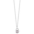 thumbnail image 6 of Auriga Fine Jewelry 925 Sterling Silver 62 Stone Red and White CZ Heart Necklace with 2" Ext. 18" for Women, 6 of 6