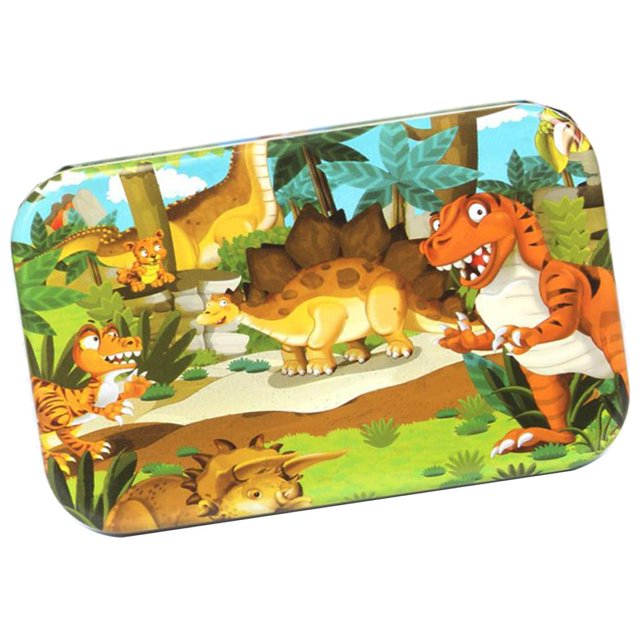 Rompecabezas Yotijar 60 Piezas Dinosaurio con Caja de Hierro Rompecabezas para niños
