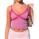 thumbnail image 1 of Camisola de encaje con cuello en V y tirantes finos acanalados para mujer, 1 of 7