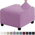 thumbnail image 1 of LNGOOR 3 Sizes Square Jacquard Durable Customized Stretch Footrest Ottoman Cover Folding Storage Stool Furniture Protector Slipcover (Light Grey S), 1 of 7