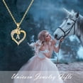 thumbnail image 2 of Turandoss Heart Unicorn Initial Necklace for Girls 14K Gold Plated Colorful CZ Letter a-z Pendant Kids Jewelry Personalized Birthday Gifts for Women Tween Teen Teenage Girl Gift Idea, 2 of 7
