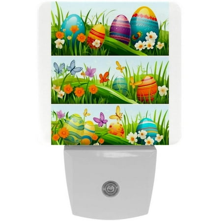 

Easter LED Square Night Lights - Energy Efficient & Elegant Decorative Lighting for Your Home - Set of 2 Understated Square LED Nightlights