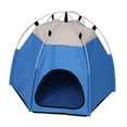 thumbnail image 2 of Tienda de campaña para mascotas, caseta para perros, duradera, hecha a mano, suave, antideslizante, con accesorios, calentador para mascotas Azul, 2 of 9