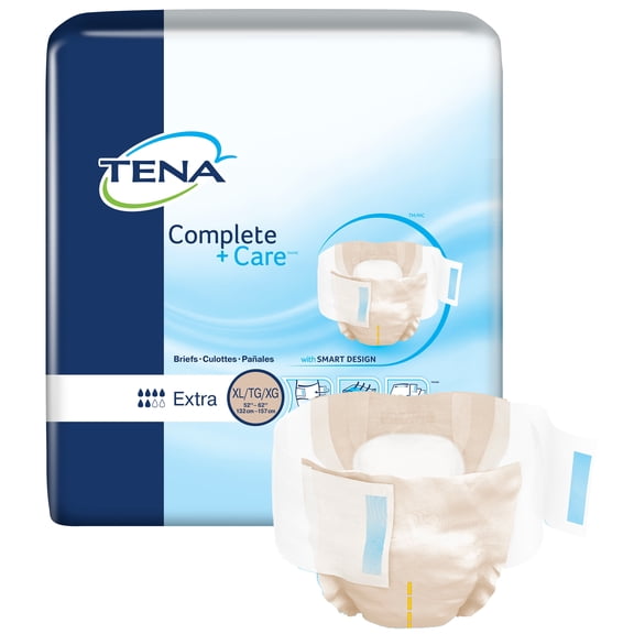 TENA Complete Care Adult Incontinence Brief XL Moderate Absorbency Extra, 69980, Extra, 24 Ct