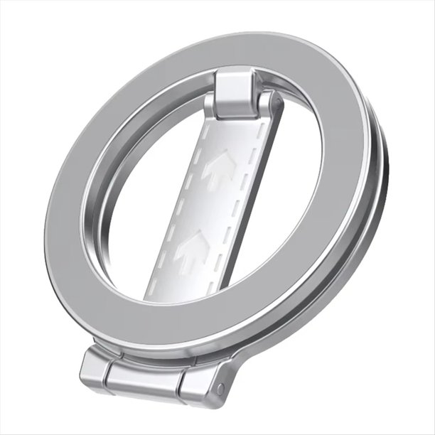 Soporte Magnético de Doble Cara para Teléfono , con Anillo y Soporte para Señales de Tráfico, Color Plateado.