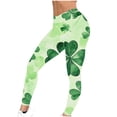 thumbnail image 6 of LEKWK Yoga Leggings Women St Patricks Day Four Leaf Clover Yoga Pants High Waist Irish Festival Gym Leggings Stretchy Holiday Party Costume Outfits, 6 of 7