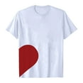 thumbnail image 4 of Arlun Valentine's Day Matching Couple T-Shirts Half a Heart Graphic Crewneck Short Sleeve Tees for Men Women Husband Wife Soft Comfortable Funny Printed Casual Tops 1-White XL, 4 of 4
