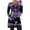 Purple, variant on STARVNC Women Long Sleeve Boho Printing Colorblock Splice Tunic Top