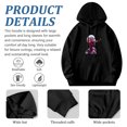 thumbnail image 4 of Chandail à Capuche Noir pour Femmes avec Poche avant Design Futuriste de Robot Humanoïde Particules Lumineuses Style Cyberpunk, 4 of 7