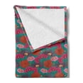 thumbnail image 2 of Flowers Soft Flannel Fleece Throw Blanket, Cartoon Design Spring Floral Pattern with Cheerful Blooming Petals, Cozy Plush for Indoor and Outdoor Use, 50" x 60", Teal and Multicolor, by Ambesonne, 2 of 5