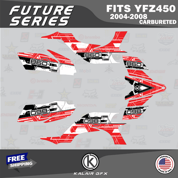 Kalair GFX Graphics Kit for Yamaha ATV YFZ 450 Carburator (2004-2008) Future Series