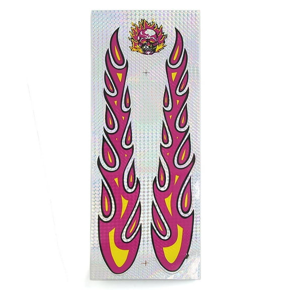 Unique Bargains Evil Skull Flame Fire Style Vinyl Stickers Car Body Door Decorate Decal Red Yellow