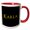 Red/White, variant on 3drose, Karla Common Well Known Female Name in the Usa. Yellow, Black Gift, 11oz Two-tone Green Mug