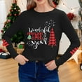 thumbnail image 4 of JTZGDY Merry Christmas Sweatshirts for Women Funny Xmas Tree Santa Claus Print Long Sleeve Holiday Season Pullover Tops Loose Oversized Casual Graphic T-Shirts Red#01 XXXL, 4 of 4