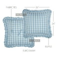 thumbnail image 3 of VHC Brands Annie Buffalo Blue Check Fabric Euro Sham Ruffled Edge 26x26, 3 of 7