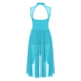 thumbnail image 3 of renvena Kids Girls Sleeveless Lyrical Modern Ballet Leotard Dress High-Low Hem Chiffon Skirt Dancewear Turquoise 16, 3 of 7