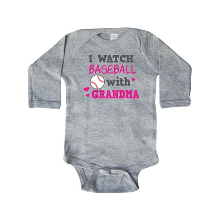 

Inktastic I Watch Baseball with My Grandma Gift Baby Girl Long Sleeve Bodysuit