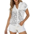 thumbnail image 6 of T Shirts For Women Womens Tops Summer Simple And Casual V Neck Solid Color Shirt Blouse, 6 of 7