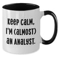 thumbnail image 2 of Keep Calm, I'm Almost an Analyst! Two Tone Coffee Mugs for Birthday Unique Gifts from Friends to Coworkers, 2 of 5