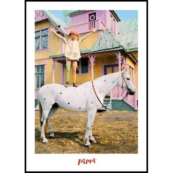 Pippi Longstocking On The Horse Poster Wall Art, Modern Wall Decor For Living Room Bedroom, 8x12 UNFRAMED