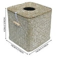 thumbnail image 2 of Xloro Tissue Box Cover, Wicker Tissue Box Cover, Handmade Woven Cube Paper Towel Holder, Decorative Tissue Box, Square Tissue Box for Bathroom Office Table, 5.51", 2 of 2