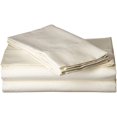 thumbnail image 1 of Tribeca Living Egyptian Cotton Sateen 600 Thread Count 25" Deep Pocket Sheet Set King Ivory, 1 of 3