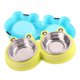 thumbnail image 5 of Cuenco para gatos Cuenco para perros Cuenco para beber agua Cuenco doble de una pieza para mascotas Cuenco de acero inoxidable con forma de rana Utensilios para comida para mascotas Productos para mas, 5 of 5
