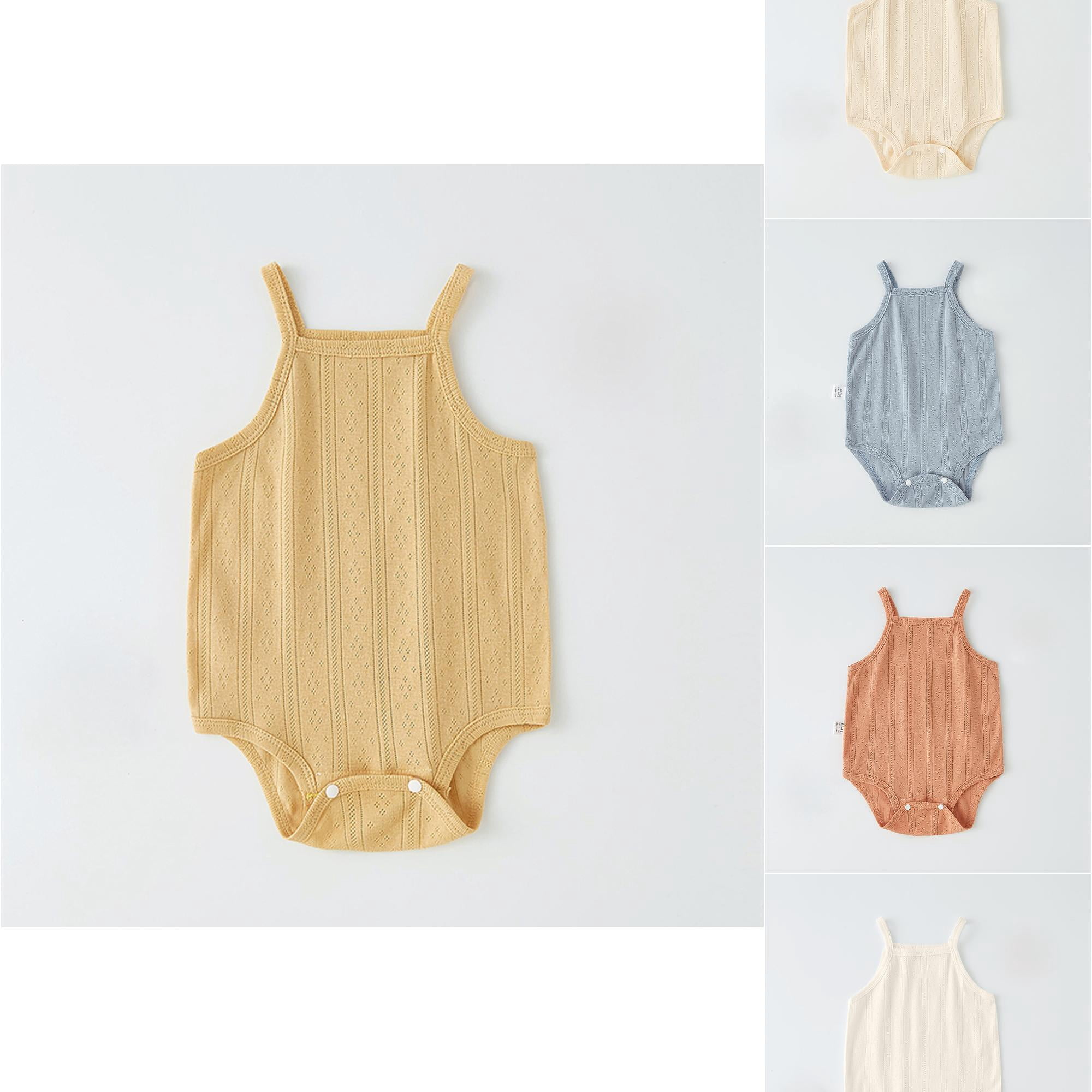 VOUZZA Baby Onesies For Baby Boy Bodysuits Soft Girls Sleeveless Solid Jumpsuit Summer Infant Clothes One Piece Romper Layette Apparel