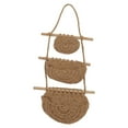 thumbnail image 4 of Uadme Hanging Fruit Basket Hemp Rope Hanging Basket 3 Tier Wall Mounted Handcraft Hemp Rope Wood 3 Tier Hanging Wall Basket for Toys Pet Plush Toys Dolls, 4 of 8
