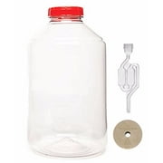 Vintage Shop 7 Gallon Fermonster Wide Mouth Carboy with #10 Drilled Stopper a...