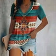 thumbnail image 2 of CNKOO T-Shirt à Manches Courtes Style Ethnique Occidental pour Femmes, 2 of 4