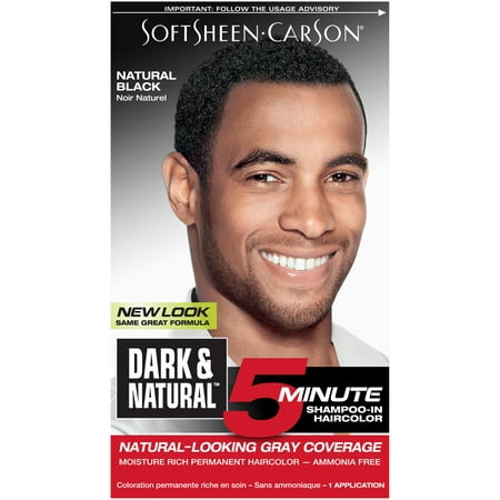 SoftSheen-Carson Dark & Natural 5 Minute Shampoo In Permanent Hair Color for Men, Natural (Best Bleach For Dyed Black Hair)