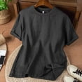 thumbnail image 4 of CHUMUD Men's Cotton Linen T-Shirts Crew Neck Tee Plain Basic T-Shirt Casual Short Sleeve Tops Summer Cool & Breathable Tees, 4 of 4