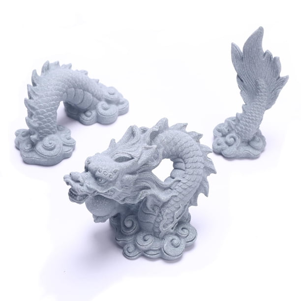 Estatua de dragón chino de piedra arenisca, decoración de acuario para pecera, decoración de mesa para el hogar, oficina, pequeños accesorios, adornos