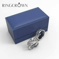 thumbnail image 5 of 3pc Couples Wedding Ring Sets His And Hers Women Sterling Silve Round Moissanite and men Wedding Bands, 5 of 6